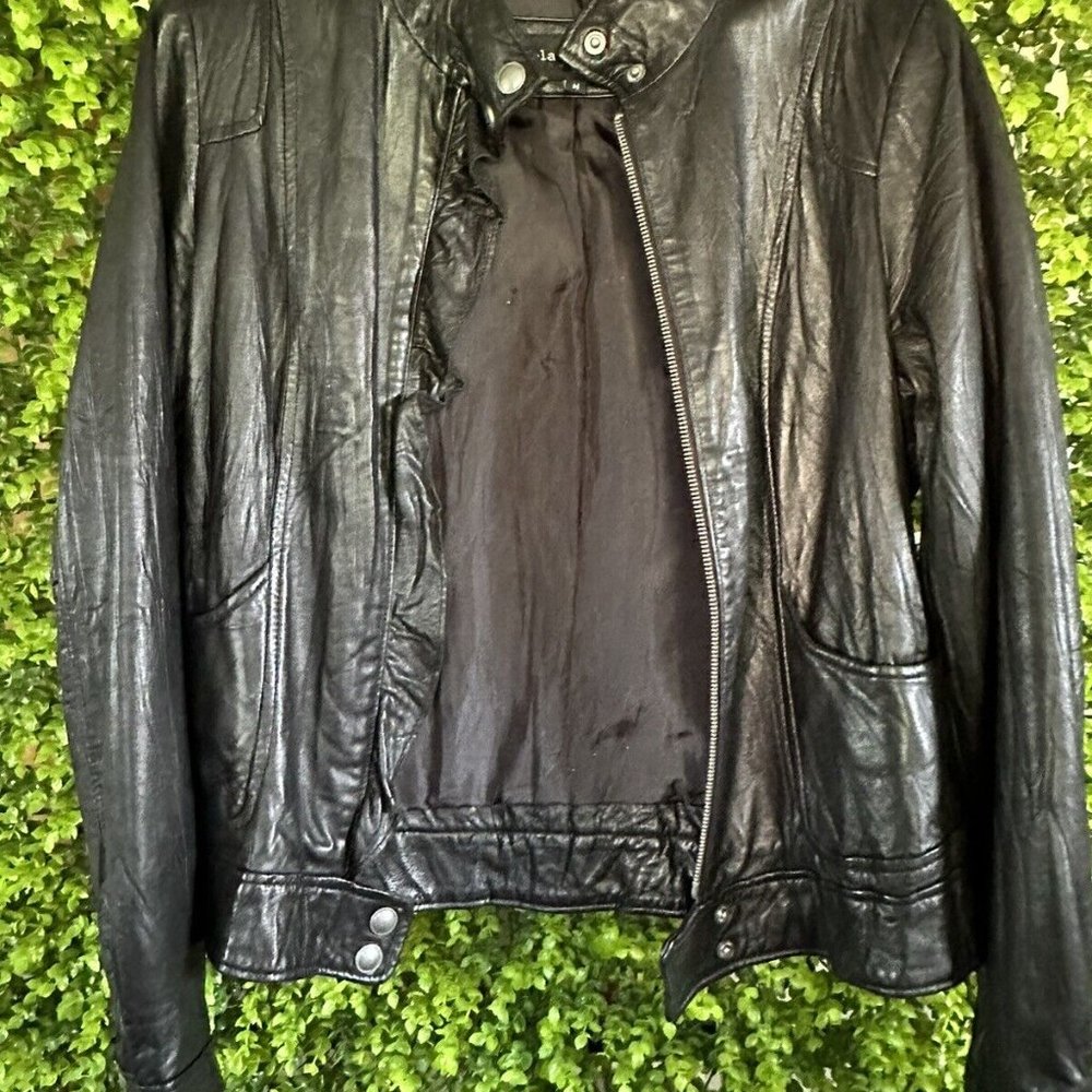 Handmade Upcycled Disney Leather Jacket sz M - Picture 5 of 7